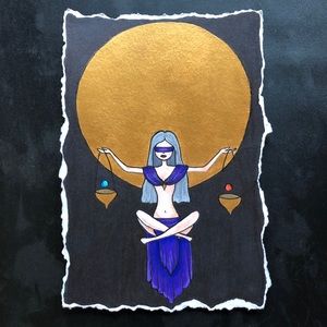 “Libra” Zodiac Moon Spirit Art Print 5” by 7”